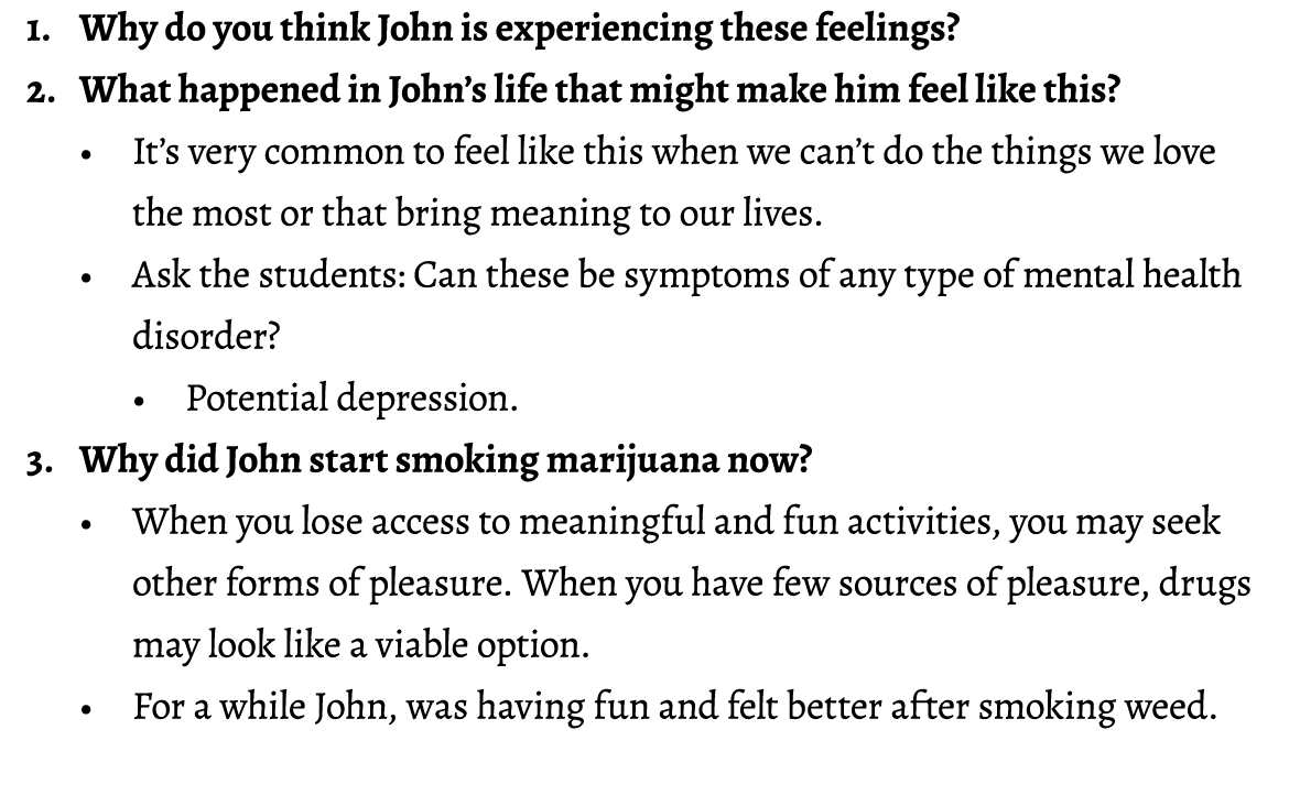 1. Why do you think John is experiencing these feelings? 2. What happened in John’s life that might make him feel lik...
