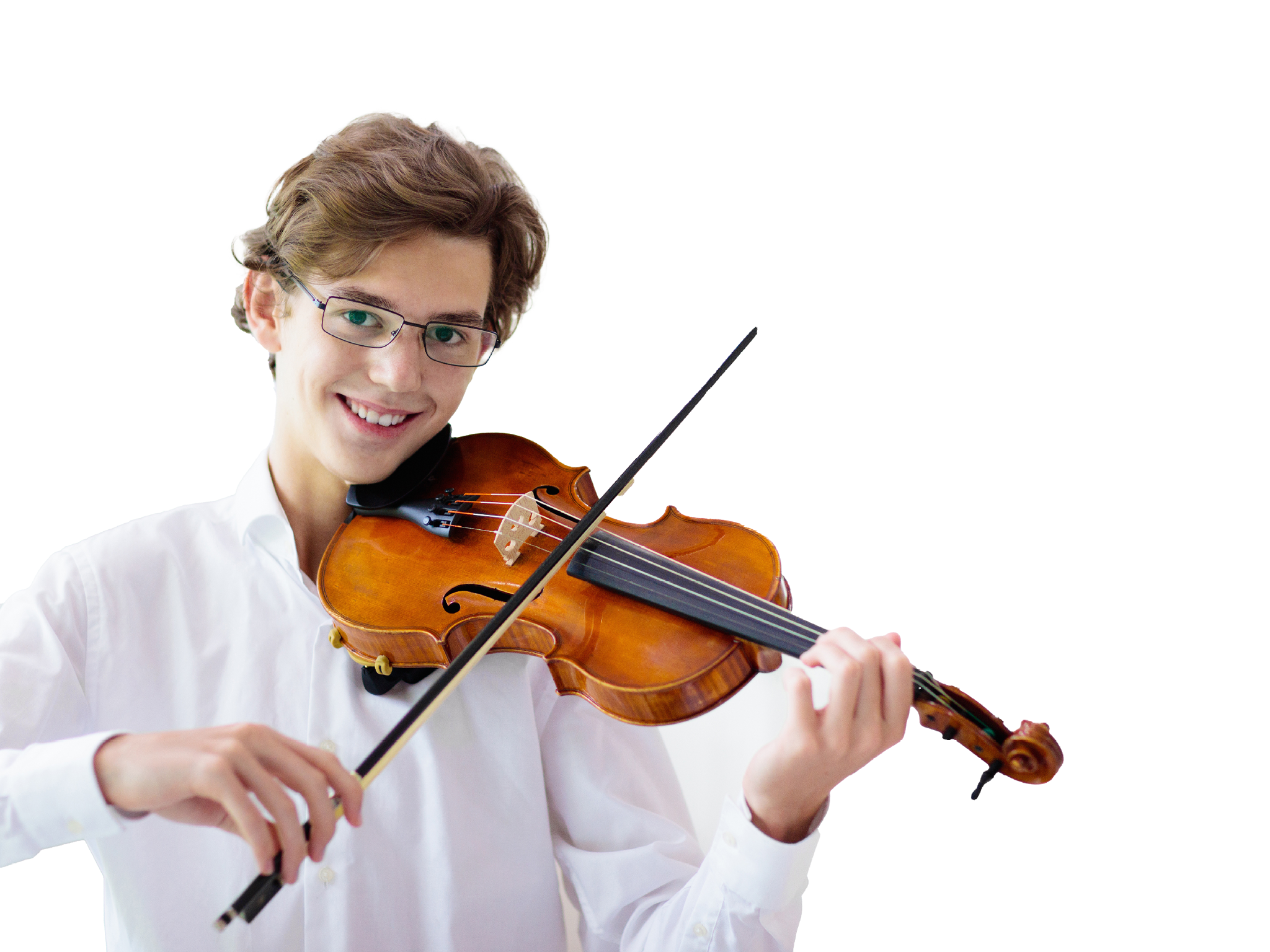 Man playing violin. Classical music instrument. Teenage boy practicing viola. Teenager art school student.