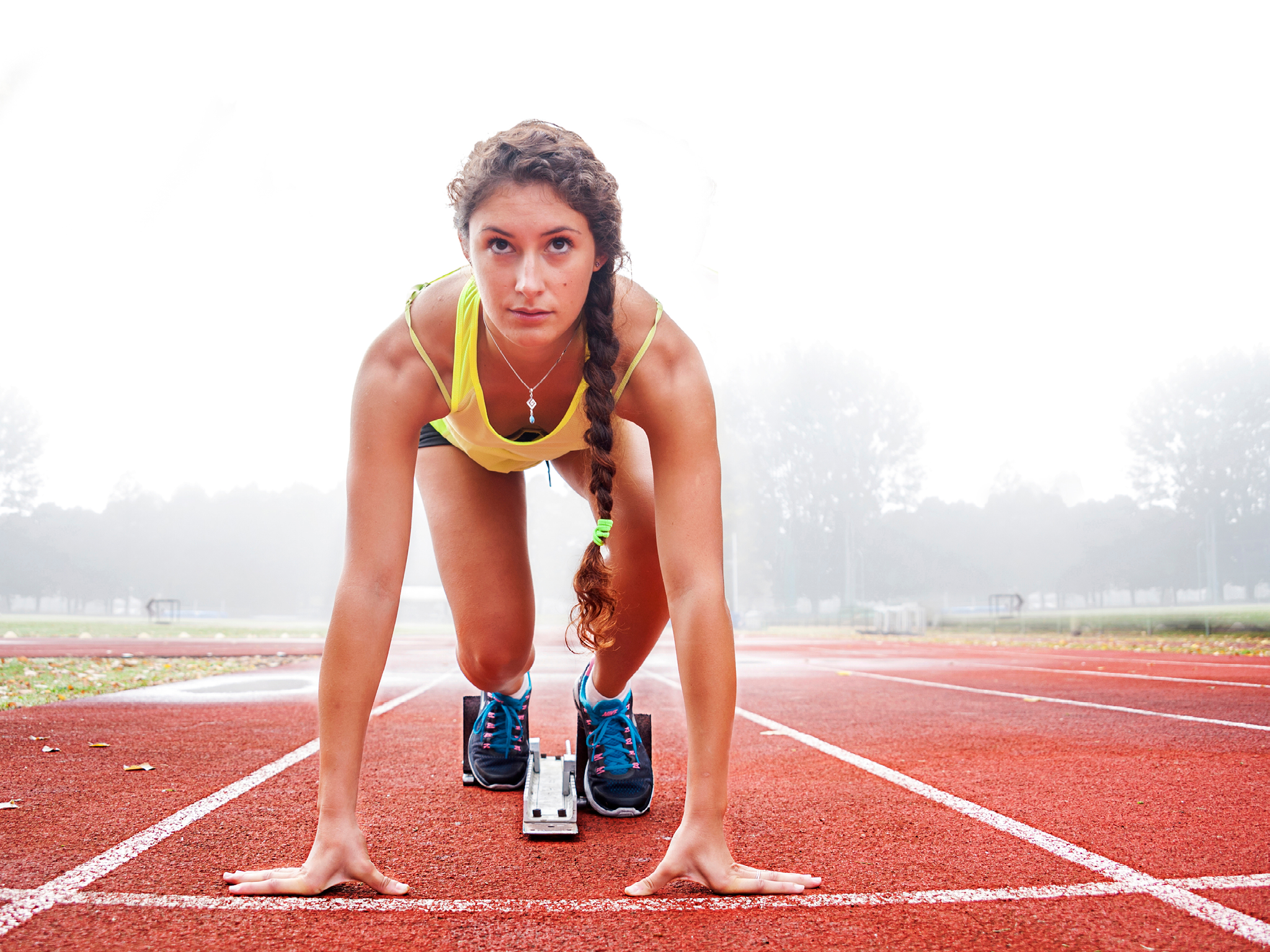 athlete on the starting blocks