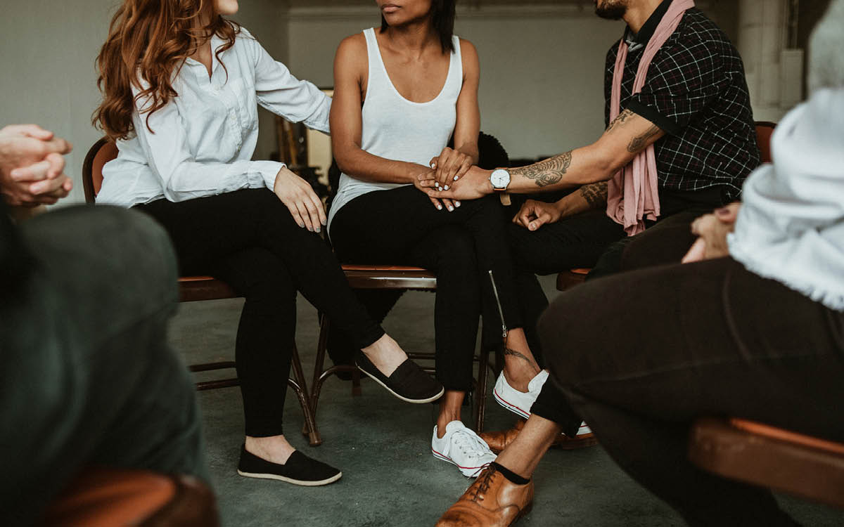 Diverse people in a rehab session