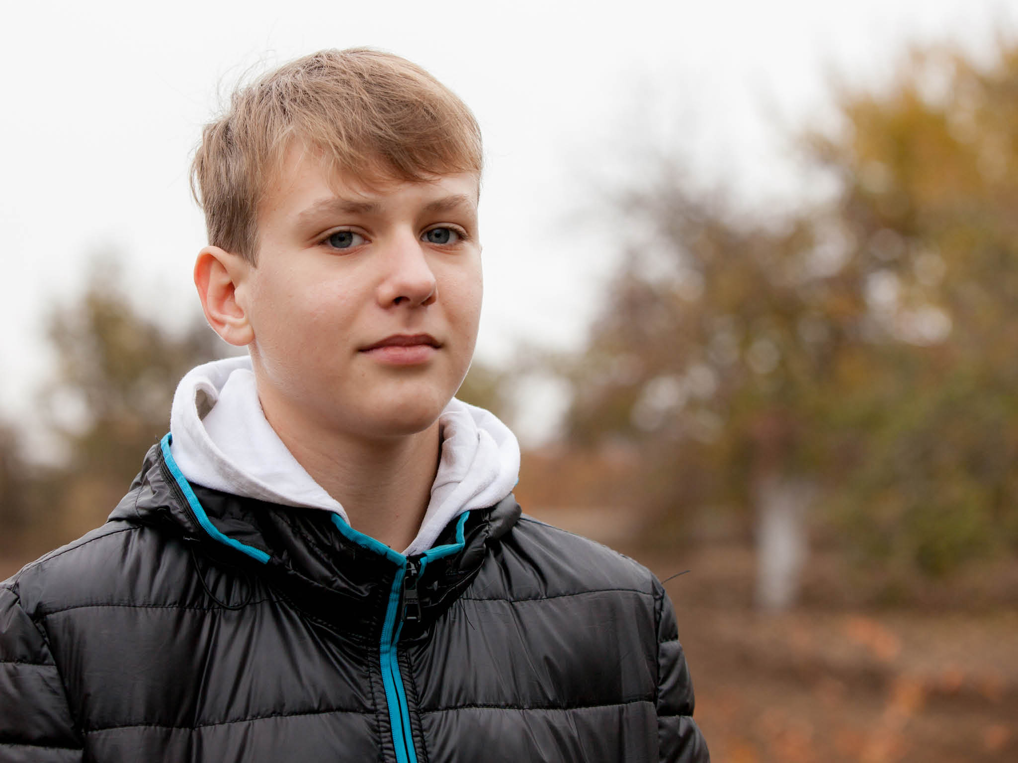 closeup of cute young teen boy