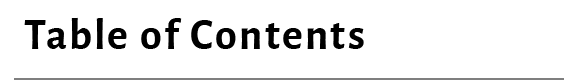 Table of Contents 