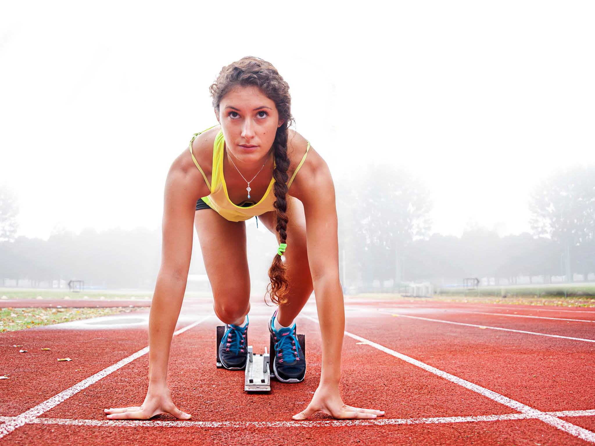 athlete on the starting blocks