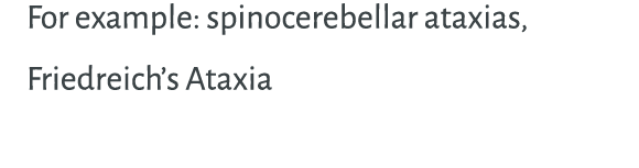 For example: spinocerebellar ataxias, Friedreich’s Ataxia