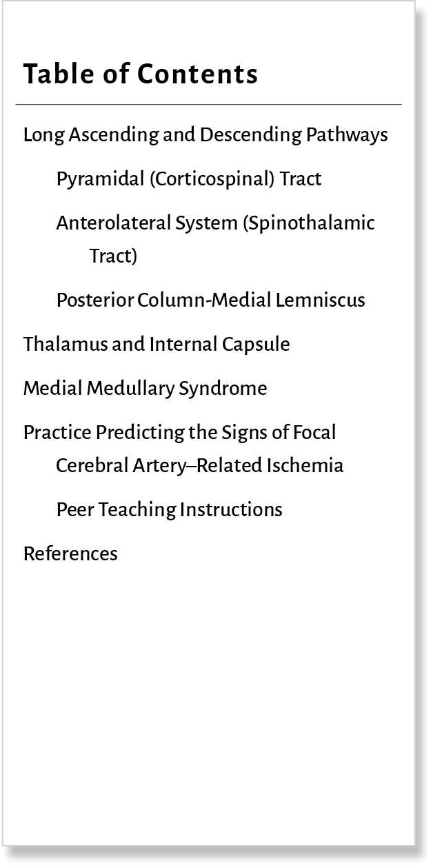 Table of Contents Long Ascending and Descending Pathways Pyramidal (Corticospinal) Tract Anterolateral System (Spinot...
