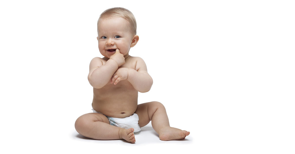 6-month baby at a well-child checkup