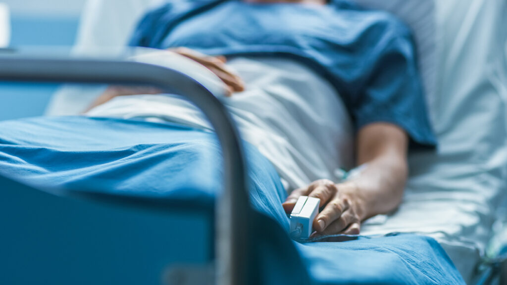 In the Hospital Raul Sleeps on the Bed.